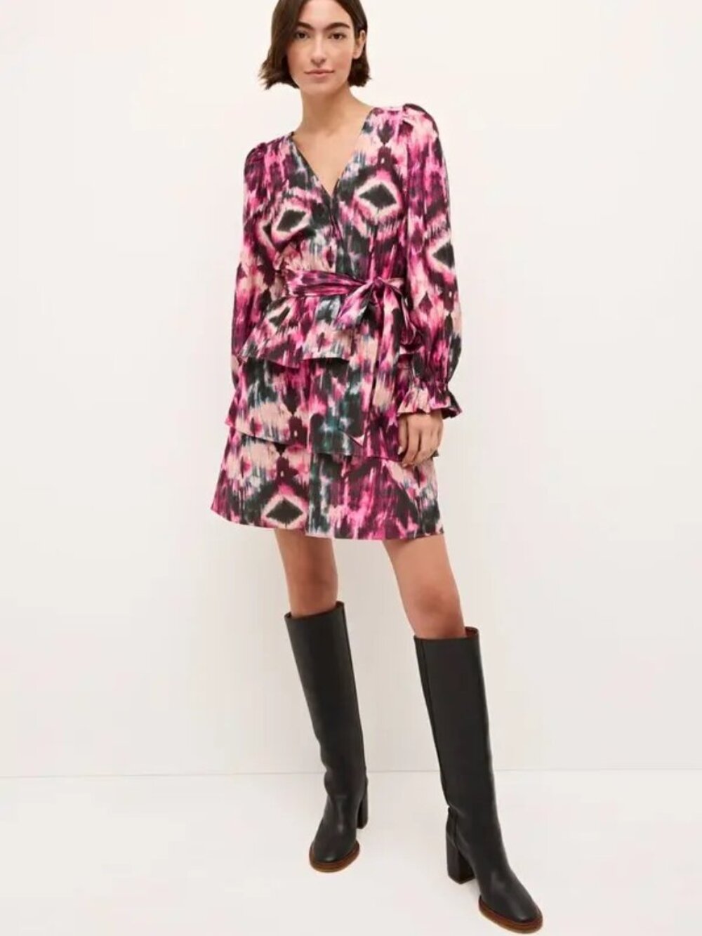 Marie Oliver Umbra Printed Taffeta Dress Size Medium